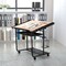 Emma and Oliver Adjustable Drawing and Drafting Table with Black Frame and Dual Wheel Casters